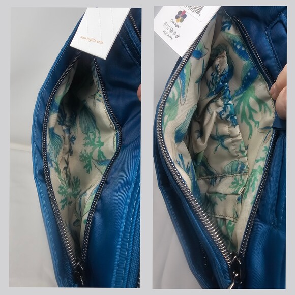 NWT Lug Flutter SE Crossbody Bag Ocean Blue RFID Water Bottle Holder - Picture 6 of 9